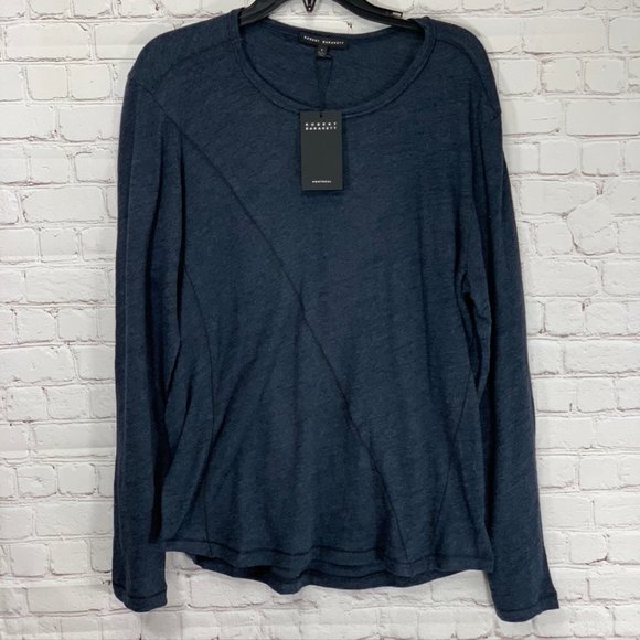 Robert Barakett Navy Meadowbrook Crew Long Sleeve - Picture 1 of 12